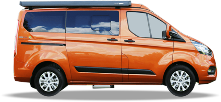 illustrated side view of the red waveney campers road drifter
